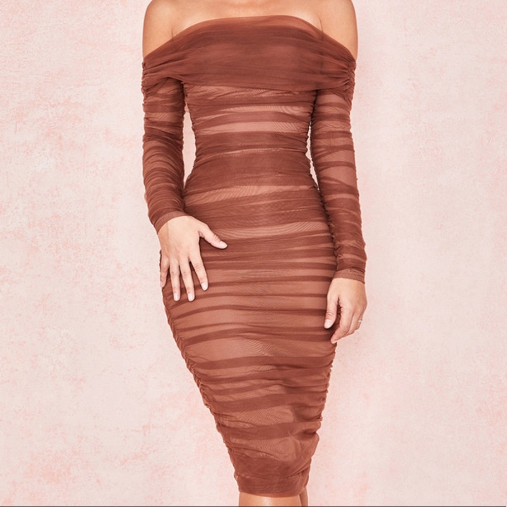 Small Brown Long Sleeve House of CB Dress